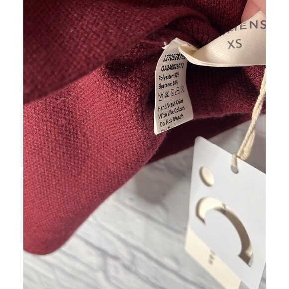 COMMENSE Women's Wine V-Neck Cardigan Hook/Eye Sweater NWT XS - Picture 4 of 6